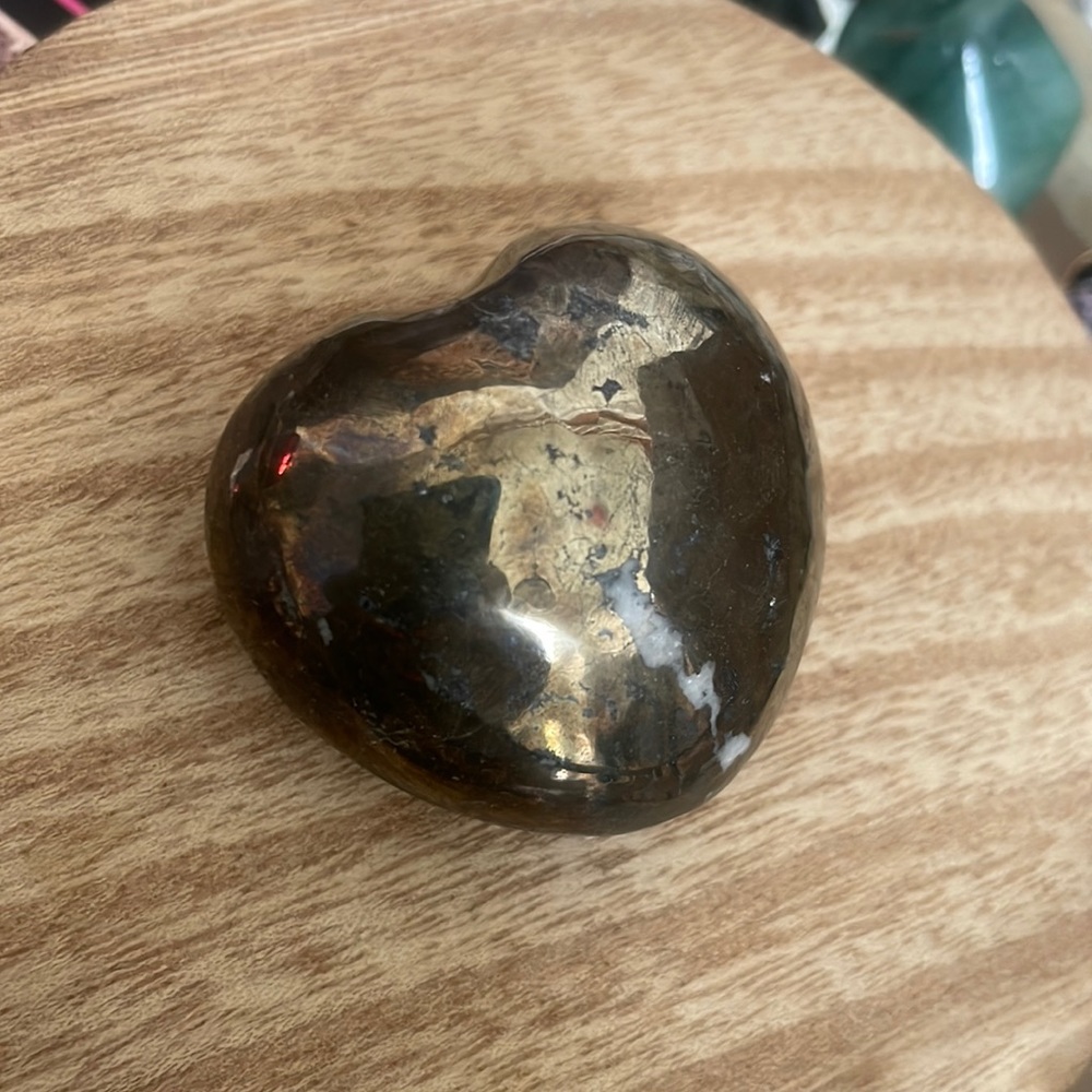 Heart shaped pyrite crystal